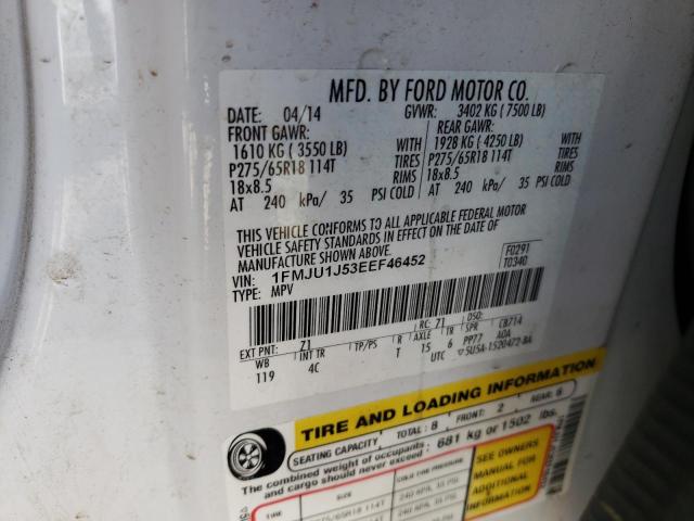 1FMJU1J53EEF46452 Ford Expedition Xlt
