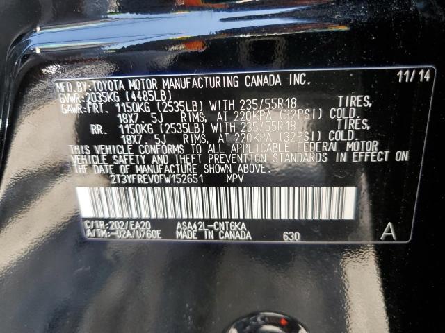 2T3YFREV0FW152651 Toyota Rav4 Limited