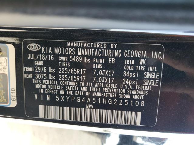 5XYPG4A51HG225108 KIA SORENTO LX