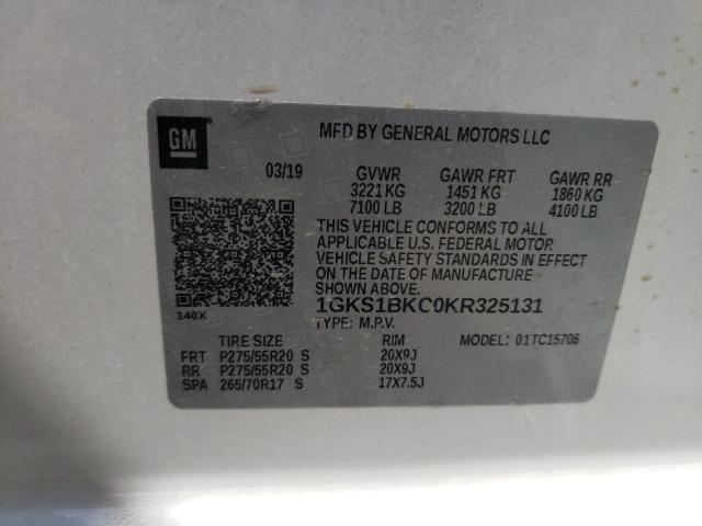 1GKS1BKC0KR325131 GMC YUKON SLT