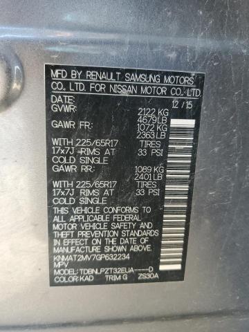 KNMAT2MV7GP632234 Nissan ROGUE S