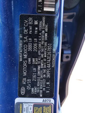 3KPFL4A74JE267851 KIA FORTE LX