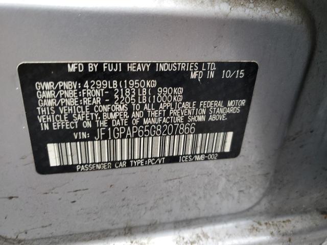 JF1GPAP65G8207866 Subaru Impreza Sport Premium
