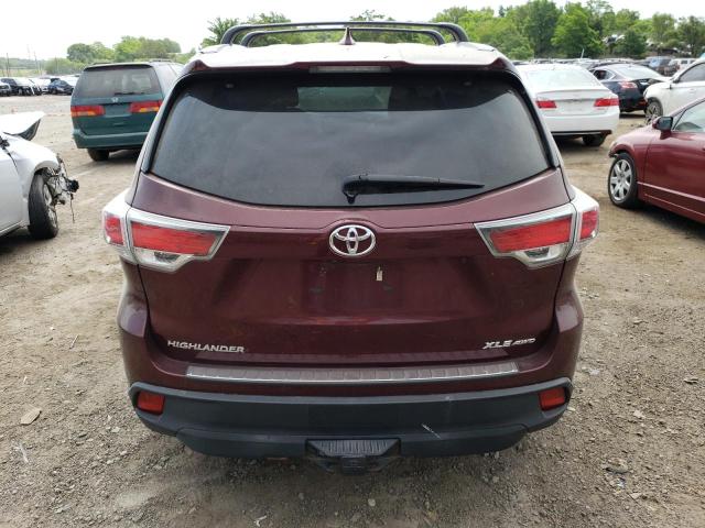 VIN 5TDJKRFH9ES031929 2014 Toyota Highlander, Xle no.6