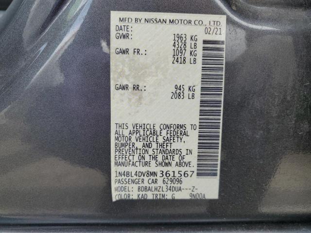 1N4BL4DV8MN361567 Nissan ALTIMA SV
