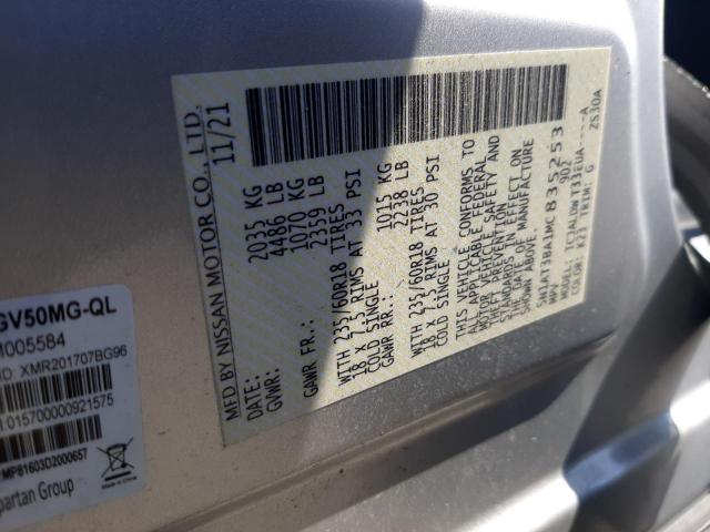 5N1AT3BA1MC835253 Nissan ROGUE SV