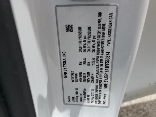 5YJ3E1EA1PF550874 Tesla MODEL 3
