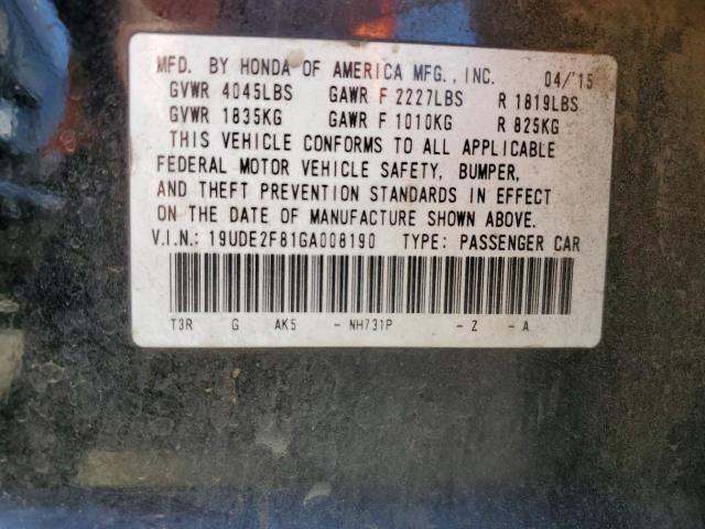 19UDE2F81GA008190 Acura Ilx Premium Tech