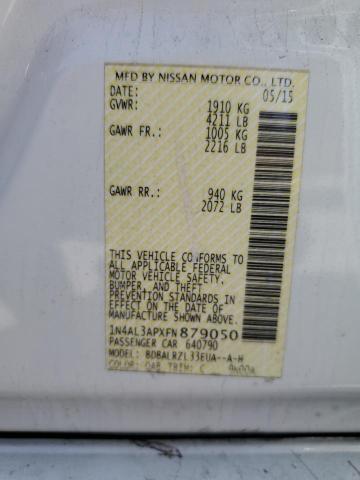 1N4AL3APXFN879050 Nissan ALTIMA 2.5