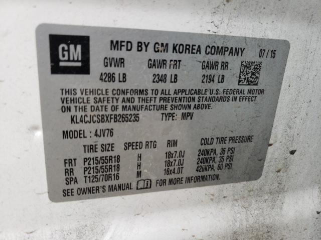 KL4CJCSBXFB265235 Buick Encore