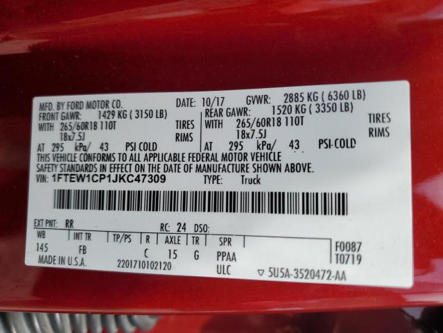2018 FORD F-150 1FTEW1CP1JKC47309