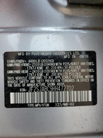 JF2SJABC9HH472702 Subaru Forester 2.5i