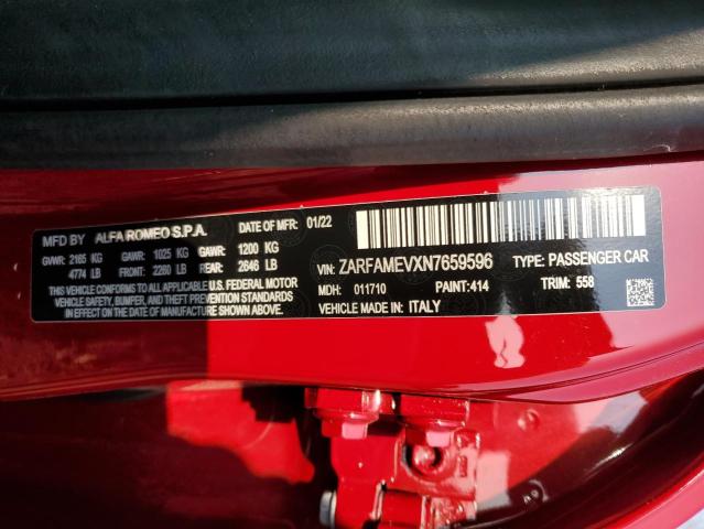 2022 ALFA ROMEO GIULIA QUA - ZARFAMEVXN7659596