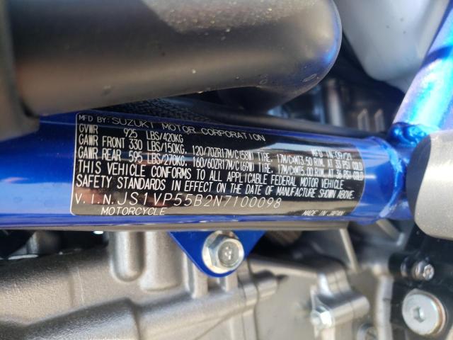 2022 SUZUKI SV650 A JS1VP55B2N7100098