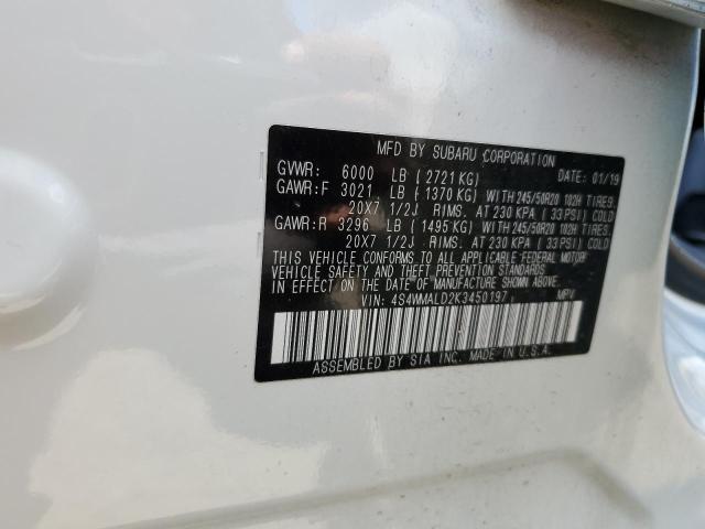 4S4WMALD2K3450197 Subaru Ascent Limited