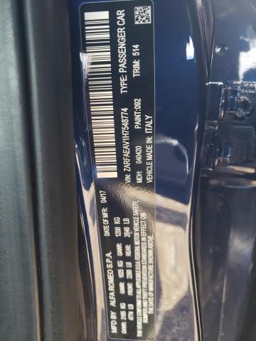 2017 ALFA ROMEO GIULIA QUA ZARFAEAV1H7548774