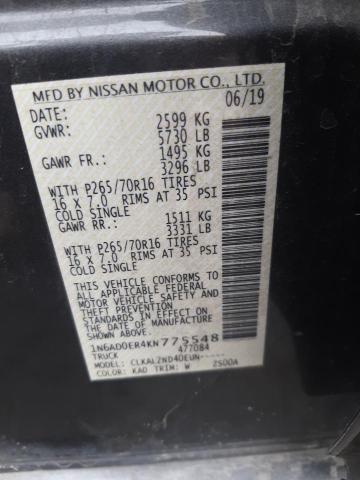 1N6AD0ER4KN775548 Nissan FRONTIER S