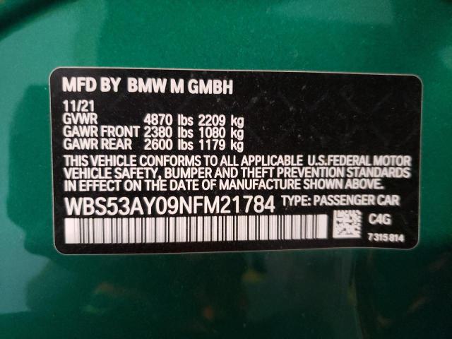 WBS53AY09NFM21784 2022 BMW M3, photo no. 12