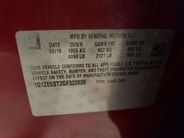 2016 CHEVROLET MALIBU 4D 1G1ZE5ST2GF320935