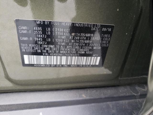 4S4BSAKC7H3265021 Subaru Outback 2.5i Limited