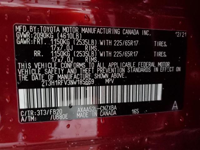 2022 TOYOTA RAV4 LE - 2T3H1RFV3NW185669