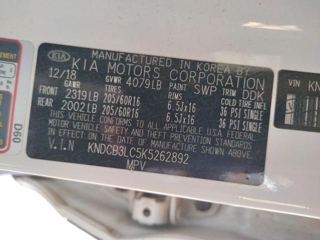 KNDCB3LC5K5262892 KIA NIRO FE