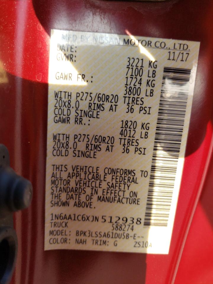 1N6AA1C6XJN512938 NISSAN TITAN 2018