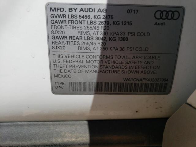 2018 AUDI Q5 PRESTIG - WA1CNAFY4J2027994
