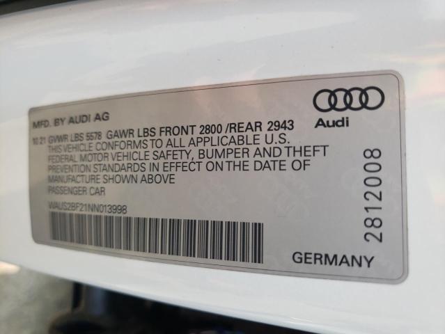 VIN WAUS2BF21NN013998 2022 Audi A7, Prestige no.12