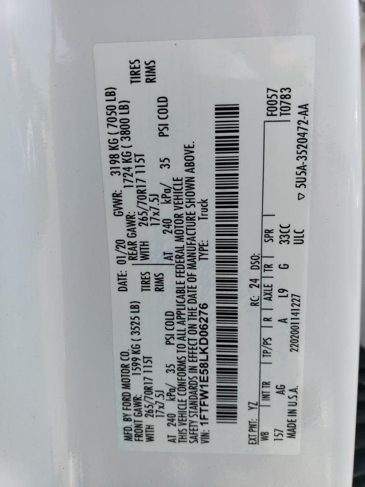 1FTFW1E58LKD06276 FORD F-150 2020