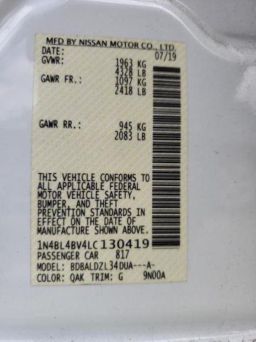 1N4BL4BV4LC130419 Nissan ALTIMA S