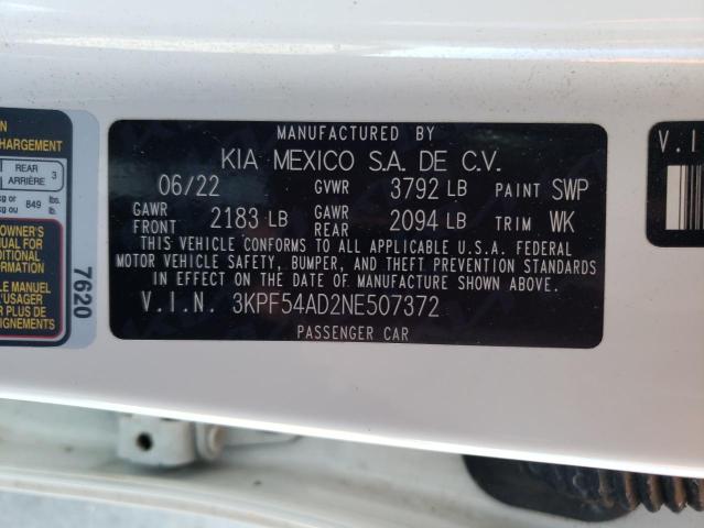 3KPF54AD2NE507372 KIA Forte Gt Line