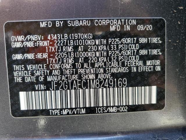 JF2GTAEC1M8249169 Subaru Crosstrek Premium