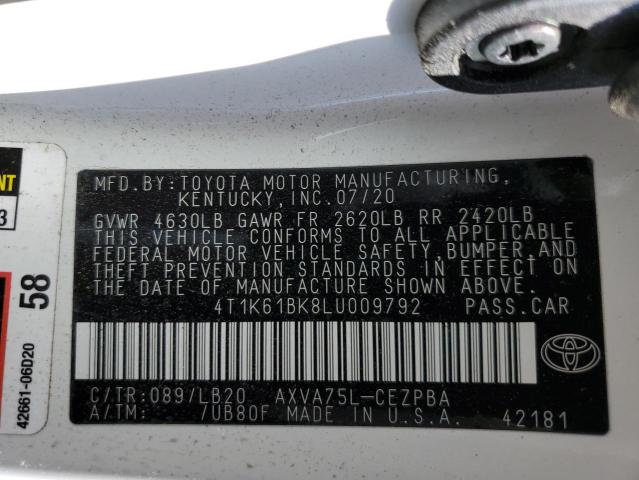 4T1K61BK8LU009792 | 2020 TOYOTA CAMRY XSE