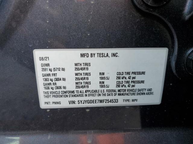 5YJYGDEE7MF254533 Tesla Model Y