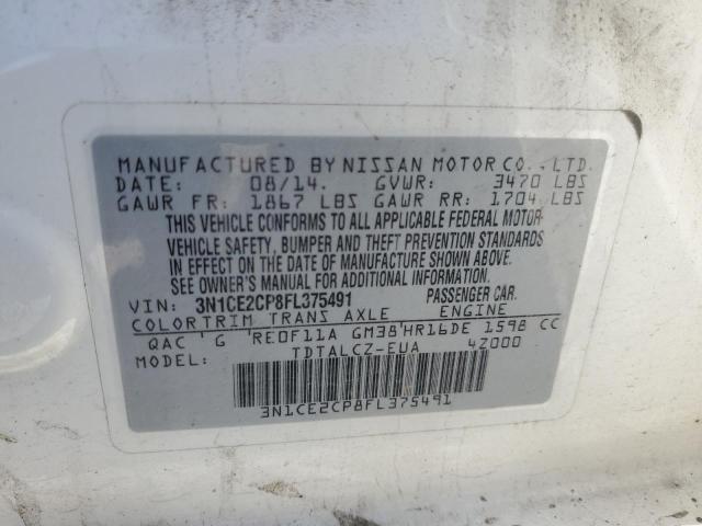 3N1CE2CP8FL375491 Nissan Versa Note S