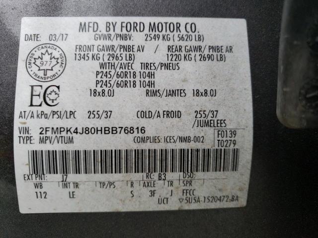 2017 FORD EDGE SEL - 2FMPK4J80HBB76816