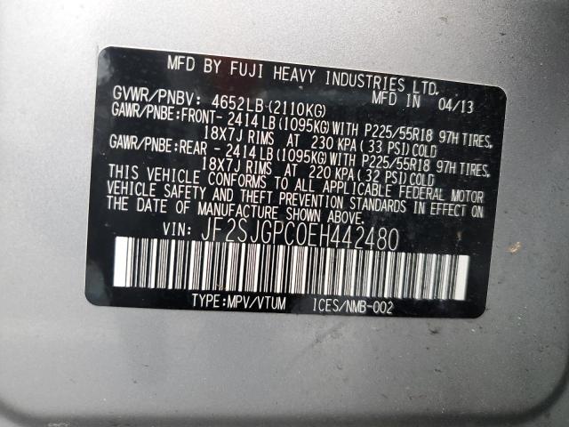 JF2SJGPC0EH442480 Subaru Forester 2.0xt Touring