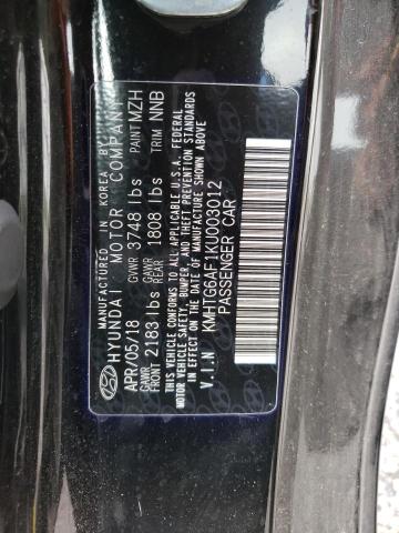 2019 HYUNDAI VELOSTER B - KMHTG6AF1KU003012