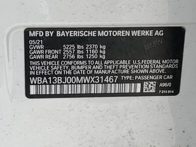 2021 BMW 530 XI - WBA13BJ00MWX31467