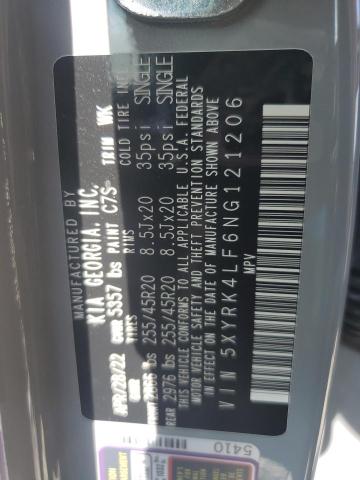 5XYRK4LF6NG121206 KIA SORENTO SX