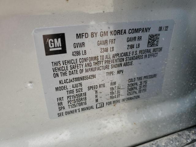 KL4CJASM8NB554294 Buick Encore Preferred