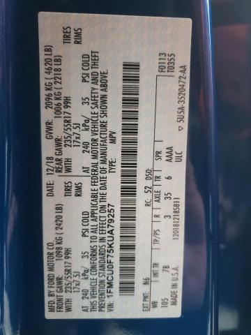 Ford ESCAPE S 2019 1FMCU0F75KUA79257 Image 14