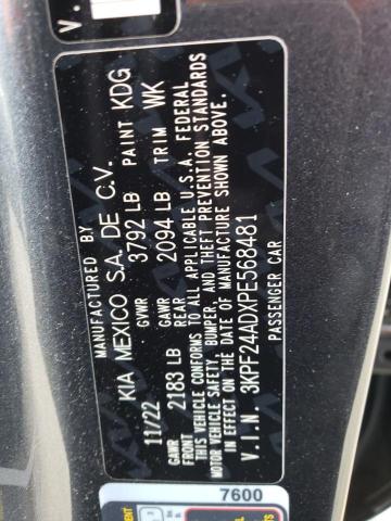 3KPF24ADXPE568481 KIA FORTE LX