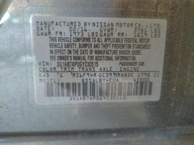 3N1AB7AP0GY230515 Nissan SENTRA S