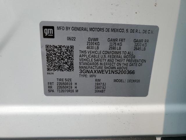 2022 CHEVROLET EQUINOX RS 3GNAXWEV1NS200366