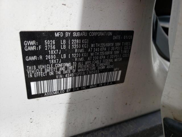 4S4BTGPD3L3165055 Subaru Outback Touring Ldl