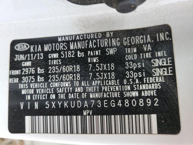 5XYKUDA73EG480892 KIA SORENTO EX