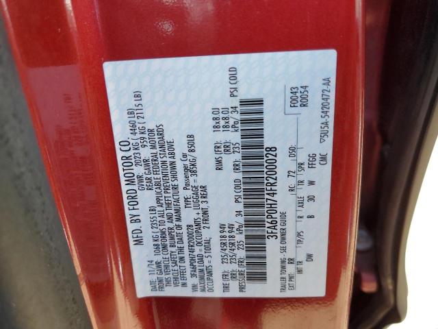 3FA6P0H74FR200028 Ford FUSION SE