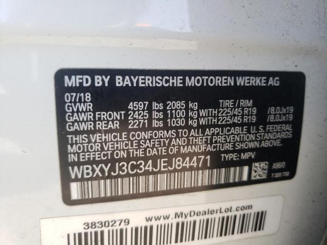 VIN WBXYJ3C34JEJ84471 2018 BMW X2, Sdrive28I no.12